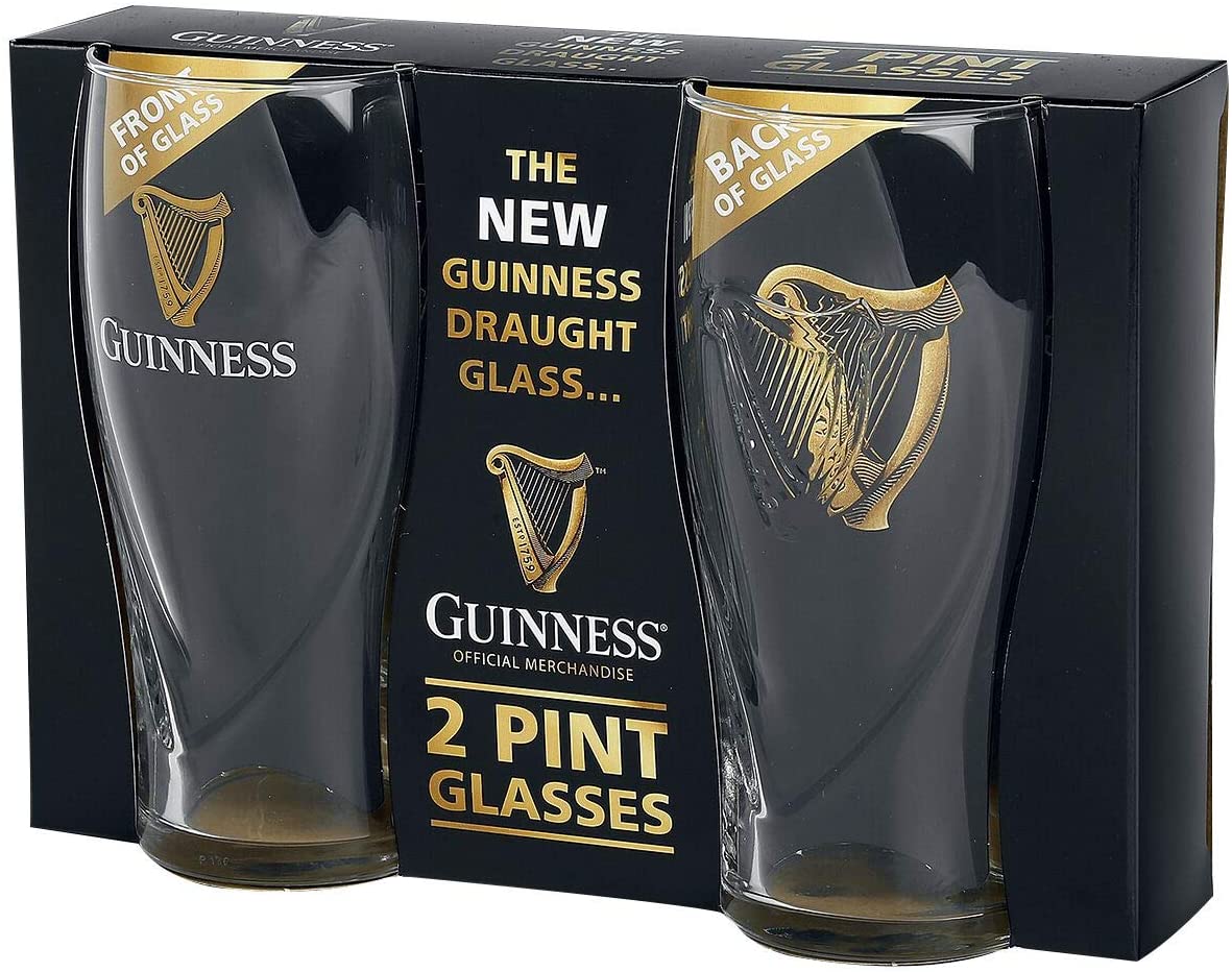 Guinness Embossed Gravity 2pk Pint Glass