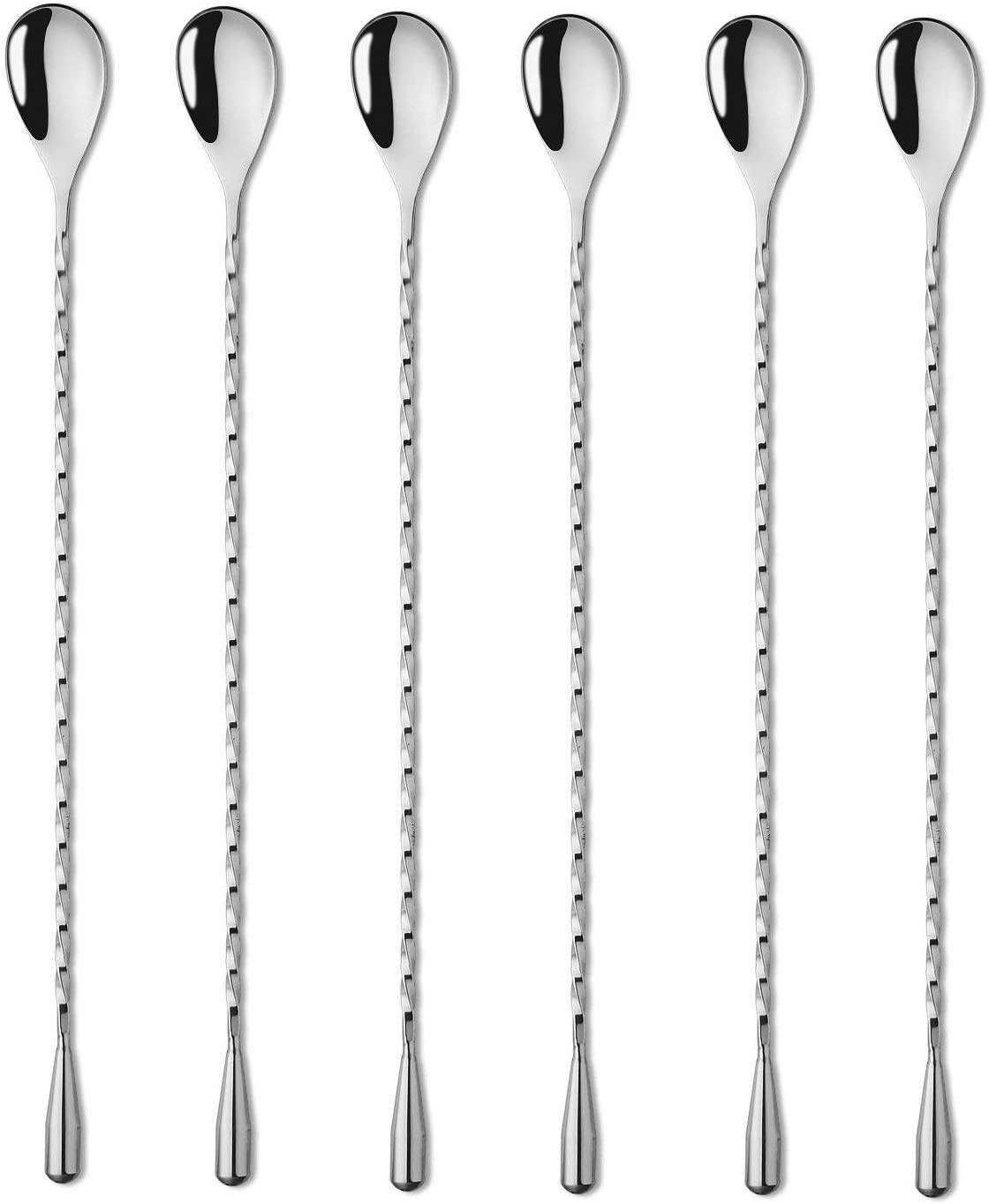 SZLFSX Mixing Spoon Cocktail Spoon Stainless Steel Bar Long Spoon With Spiral Pattern